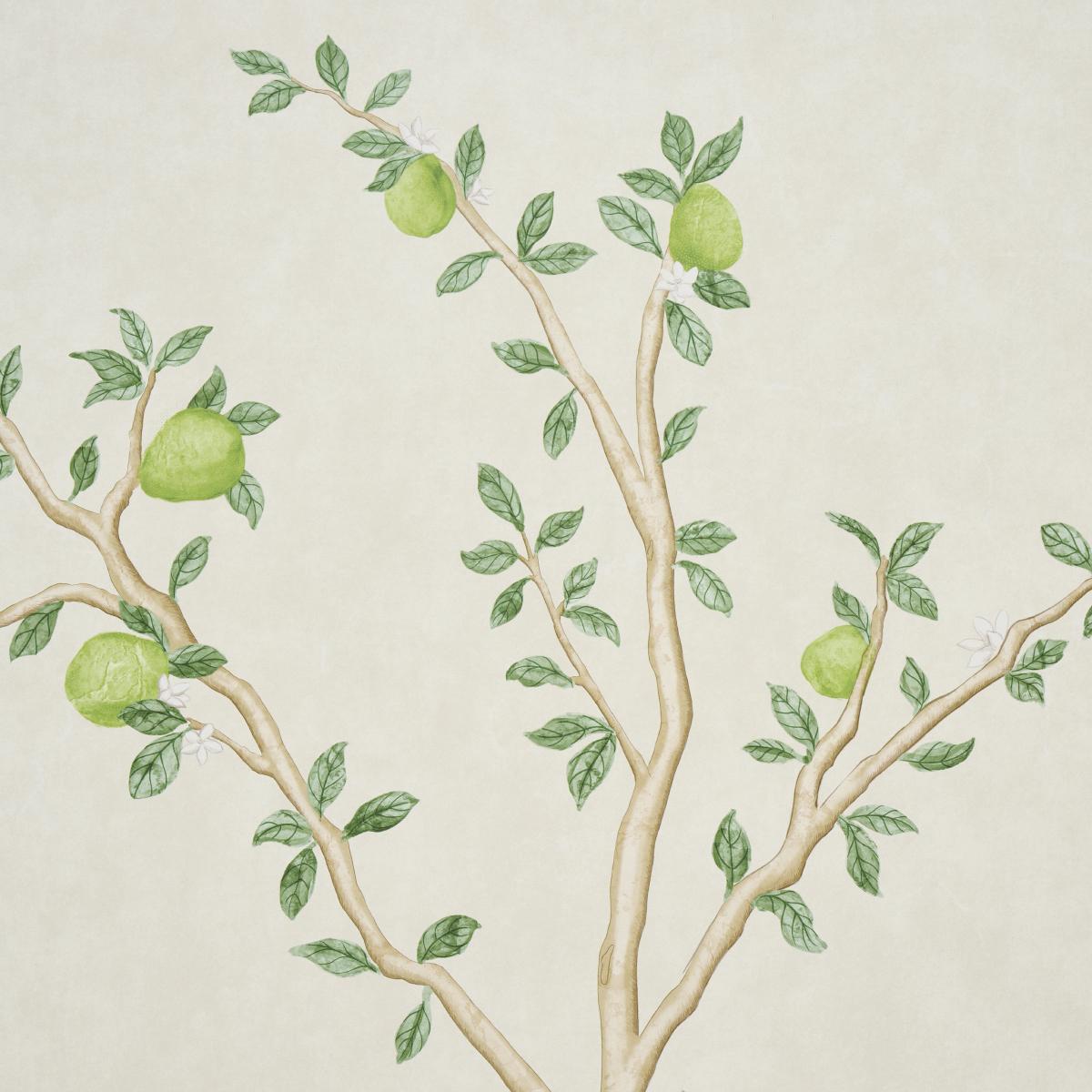 Schumacher Citrus Blossom 2 Panel Set Cream Wallpaper