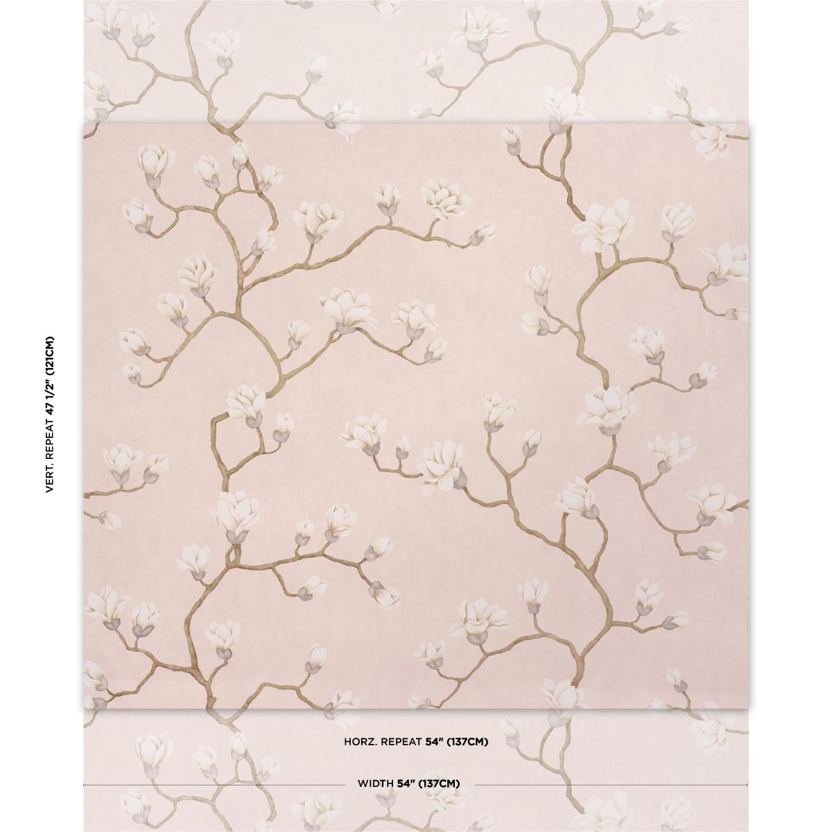 Schumacher Magnolia Tree Dusty Blush Wallpaper