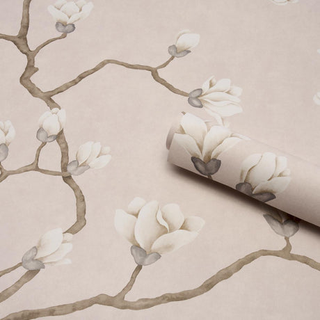 Schumacher Magnolia Tree Dusty Blush Wallpaper