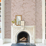 Schumacher Magnolia Tree Dusty Blush Wallpaper