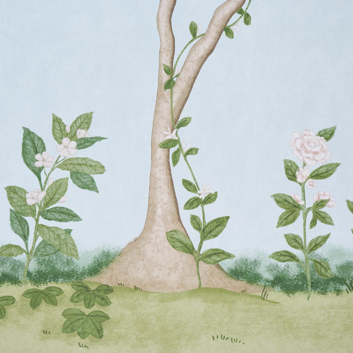 Schumacher Citrus Blossom 2 Panel Set Sky Wallpaper