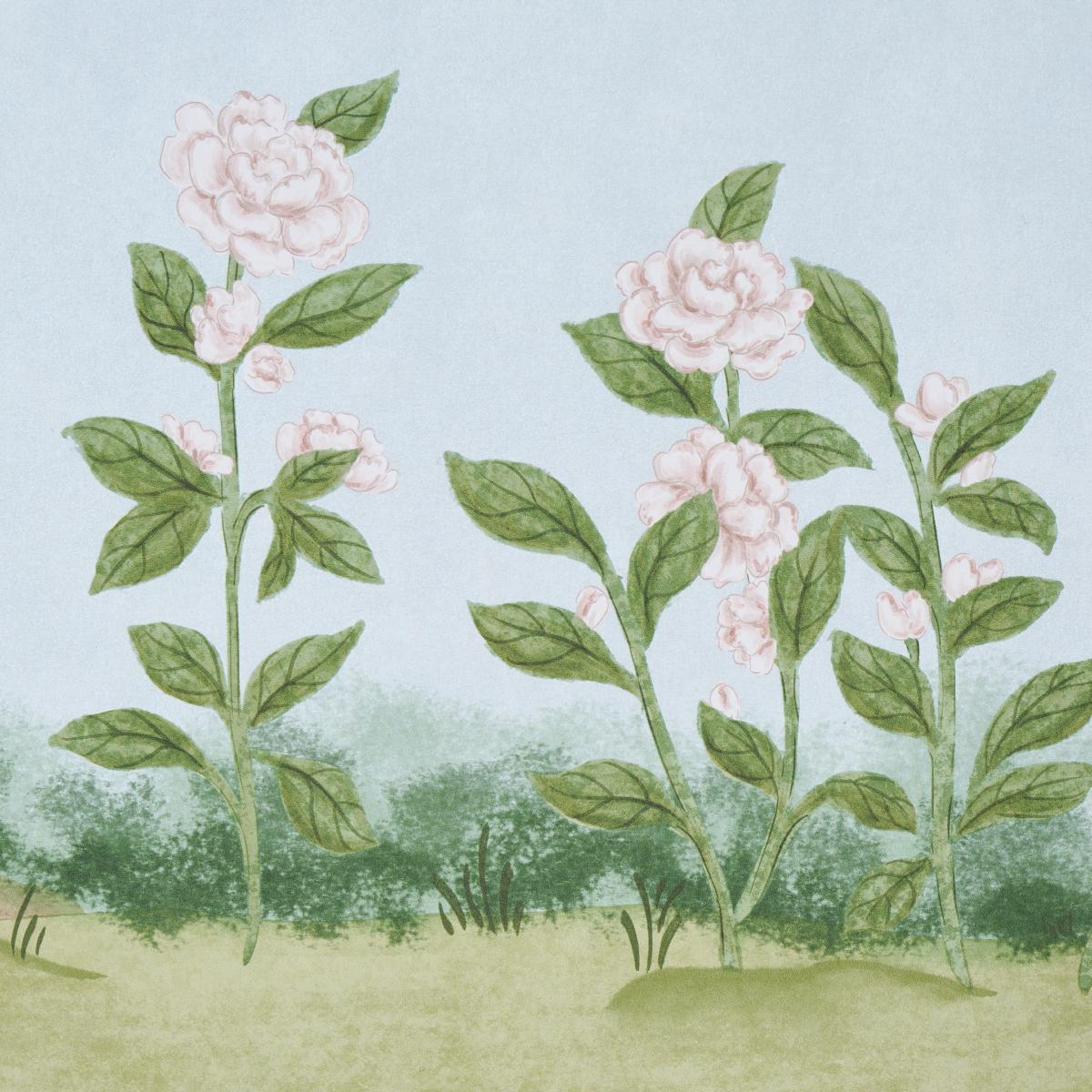 Schumacher Citrus Blossom 2 Panel Set Sky Wallpaper