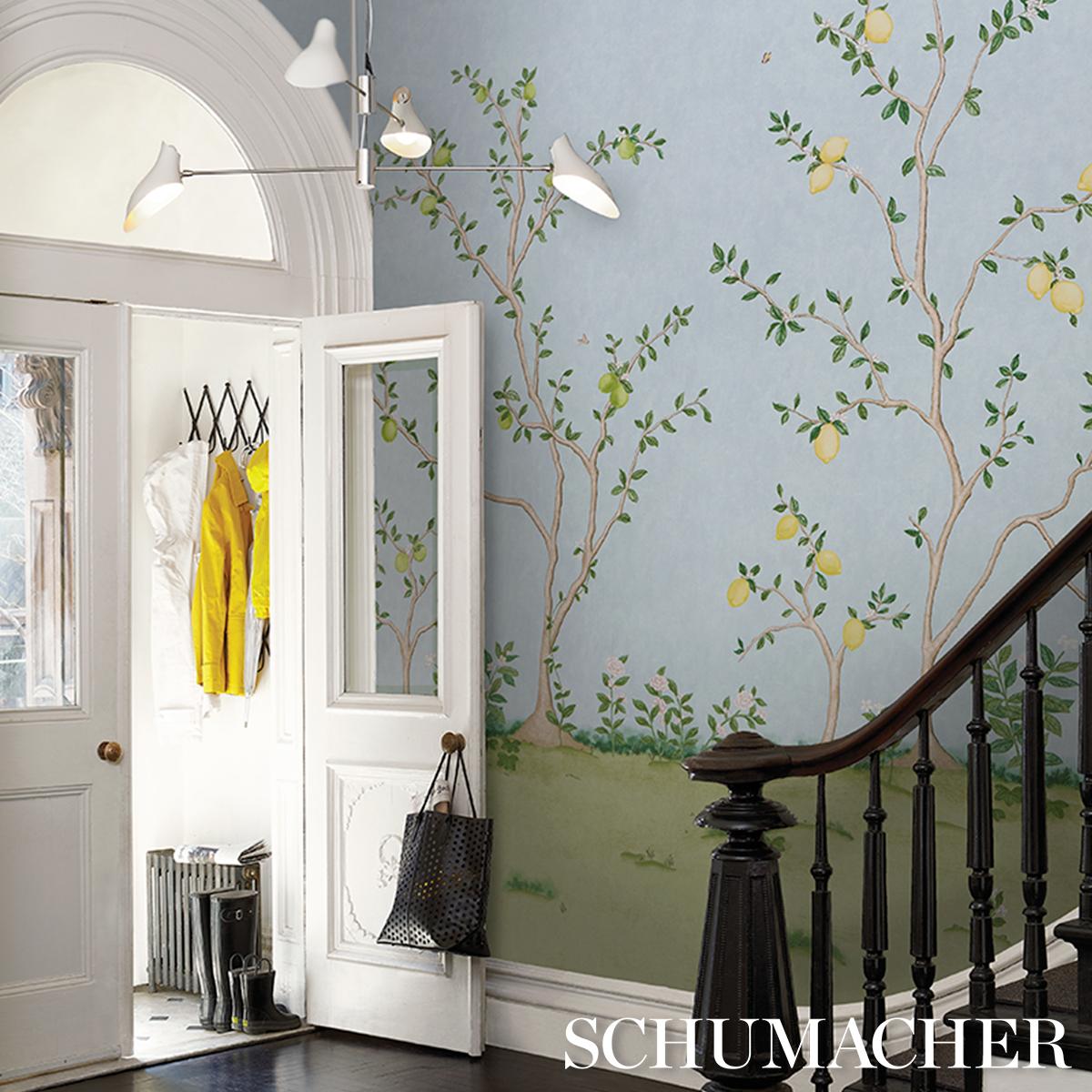 Schumacher Citrus Blossom 2 Panel Set Sky Wallpaper
