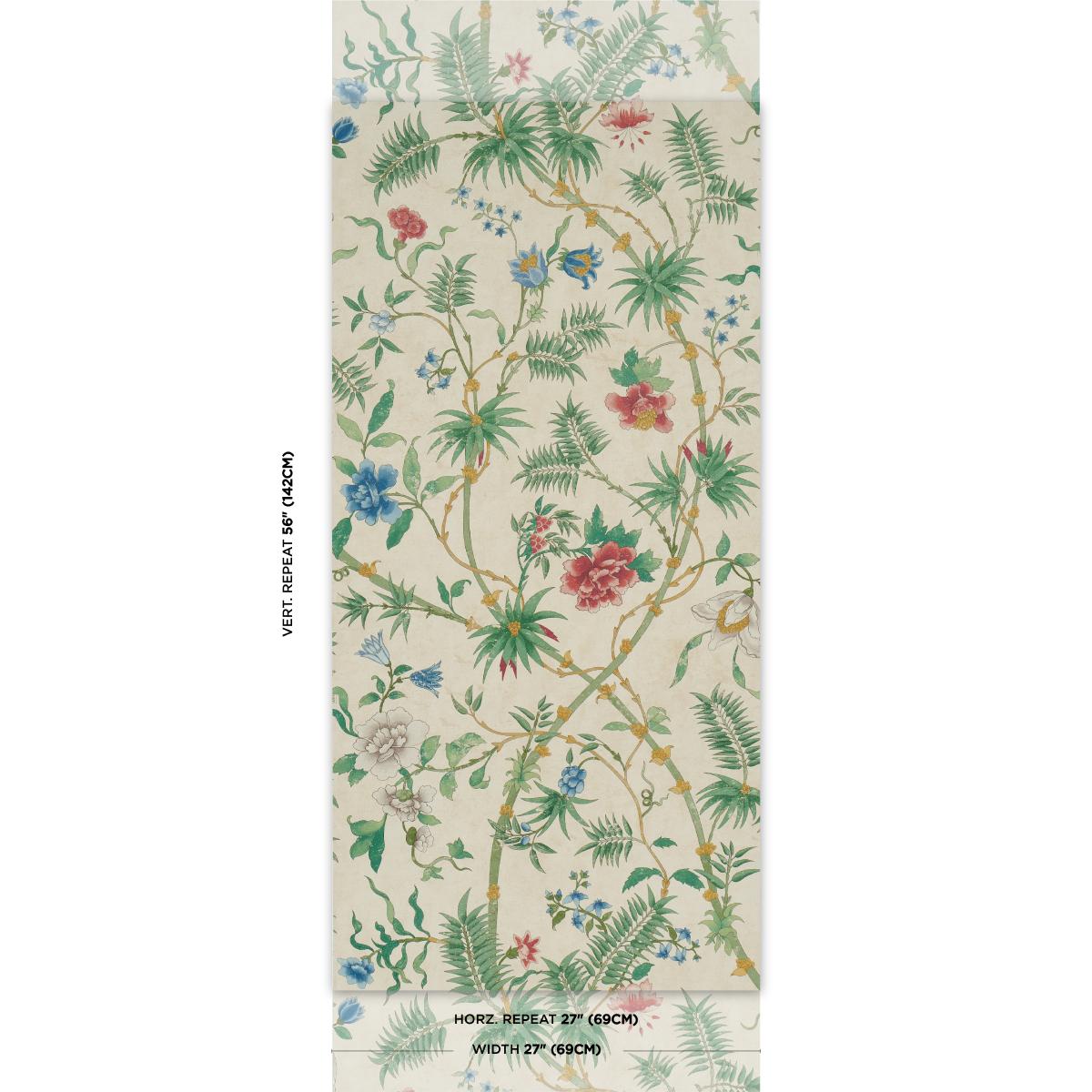Schumacher Arasi Botanical Parchment Wallpaper