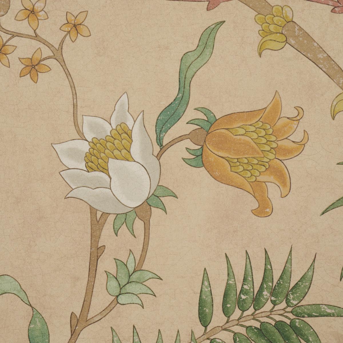 Schumacher Arasi Botanical Coral Wallpaper