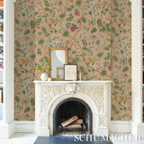 Schumacher Arasi Botanical Coral Wallpaper