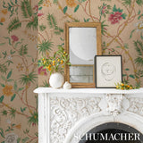 Schumacher Arasi Botanical Coral Wallpaper