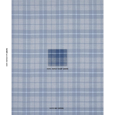 Schumacher Montana Wool Plaid Slate Fabric