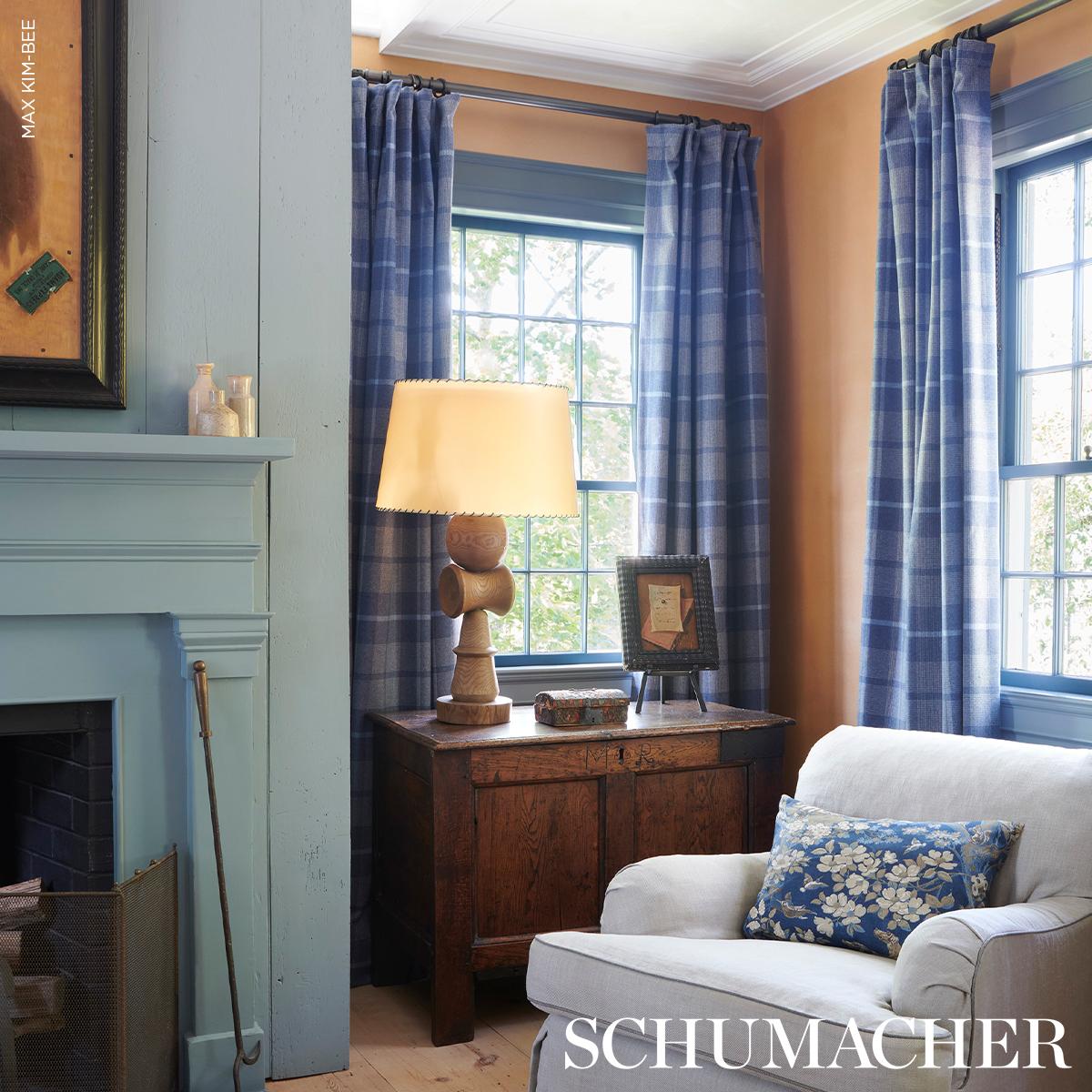 Schumacher Montana Wool Plaid Slate Fabric