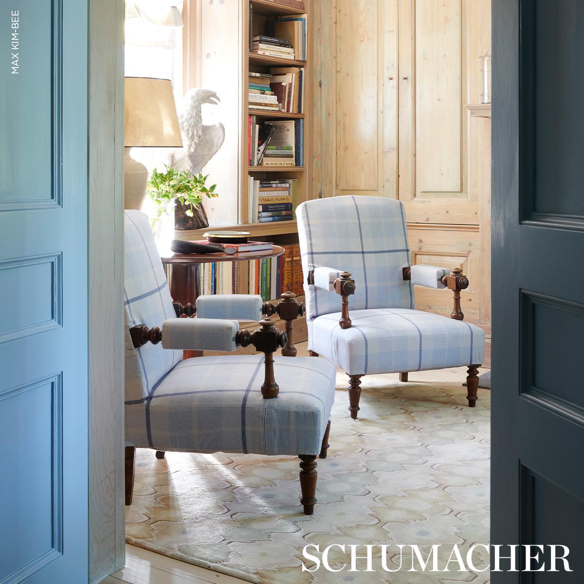 Schumacher Montana Wool Plaid Arctic Fabric