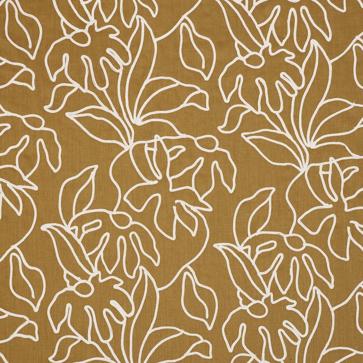 Schumacher Lola Embroidery Saffron Fabric