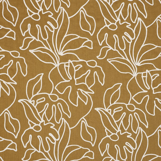 Schumacher Lola Embroidery Saffron Fabric