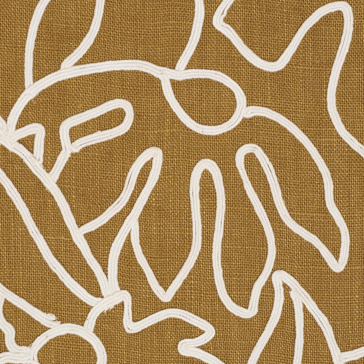 Schumacher Lola Embroidery Saffron Fabric