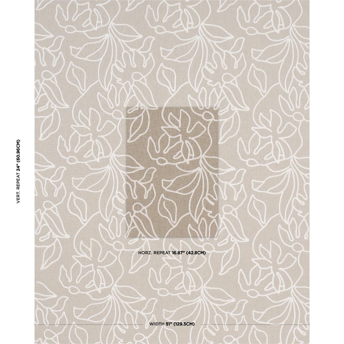 Schumacher Lola Embroidery Flax Fabric