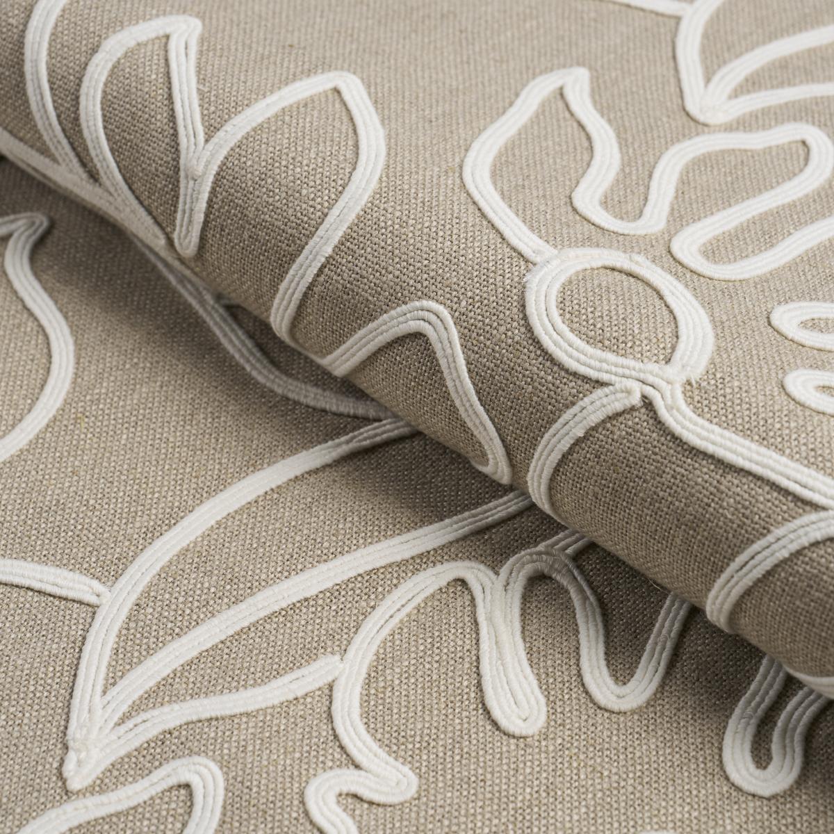 Schumacher Lola Embroidery Flax Fabric