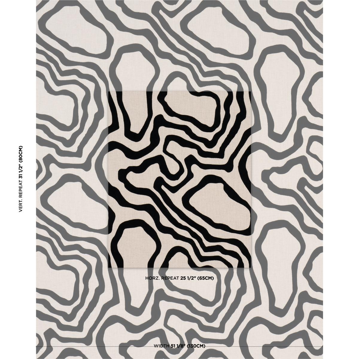 Schumacher Defeo Embroidery Noir Fabric