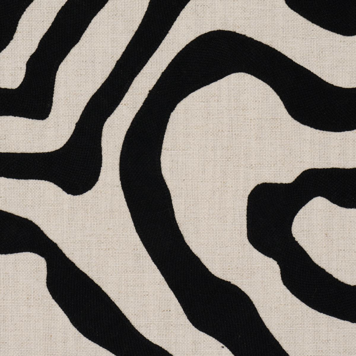 Schumacher Defeo Embroidery Noir Fabric