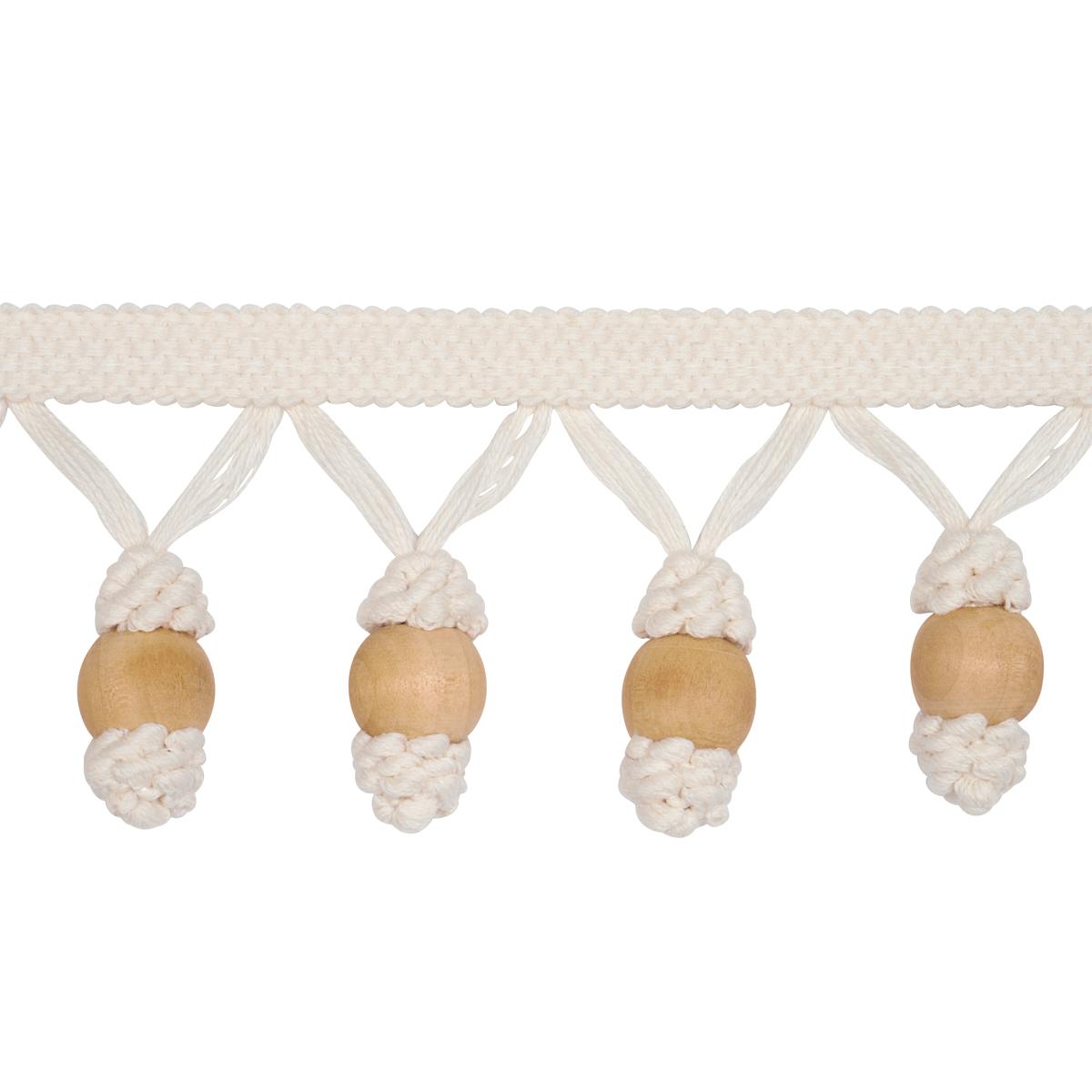 Schumacher Ivory Wooden Ball Fringe