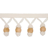 Schumacher Ivory Wooden Ball Fringe