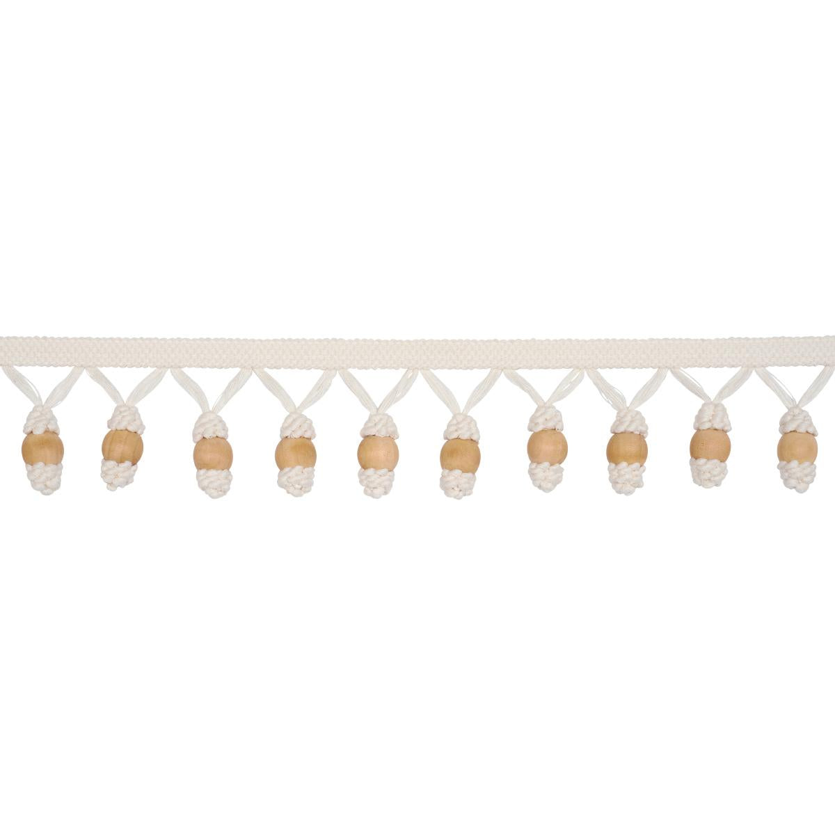 Schumacher Ivory Wooden Ball Fringe