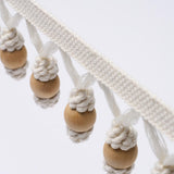 Schumacher Ivory Wooden Ball Fringe