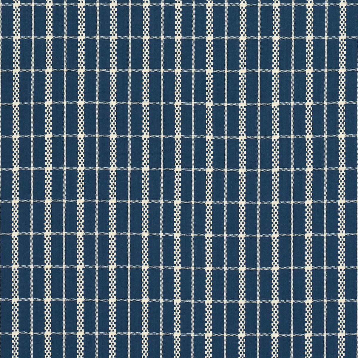 Schumacher Boyd Check Indigo Fabric