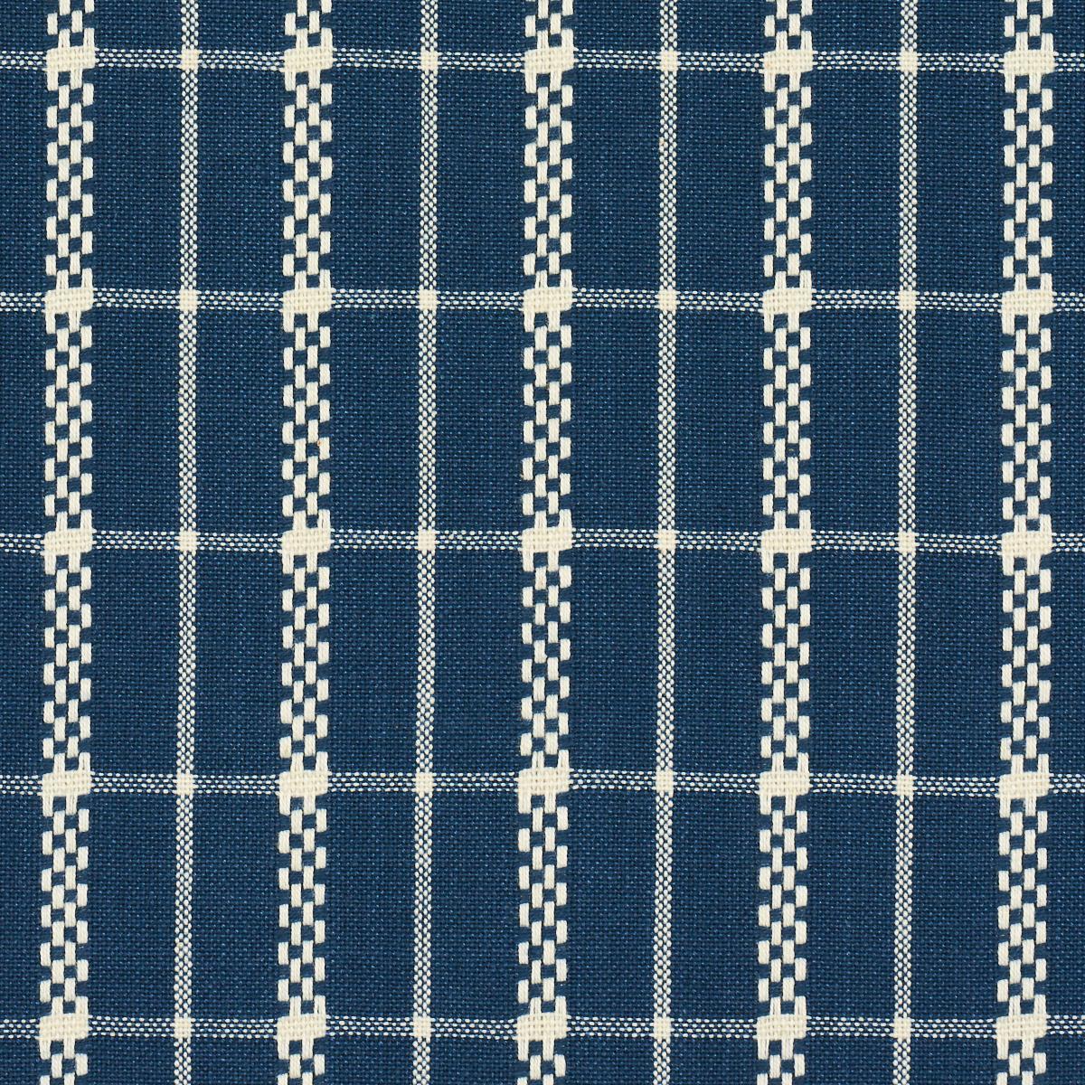 Schumacher Boyd Check Indigo Fabric