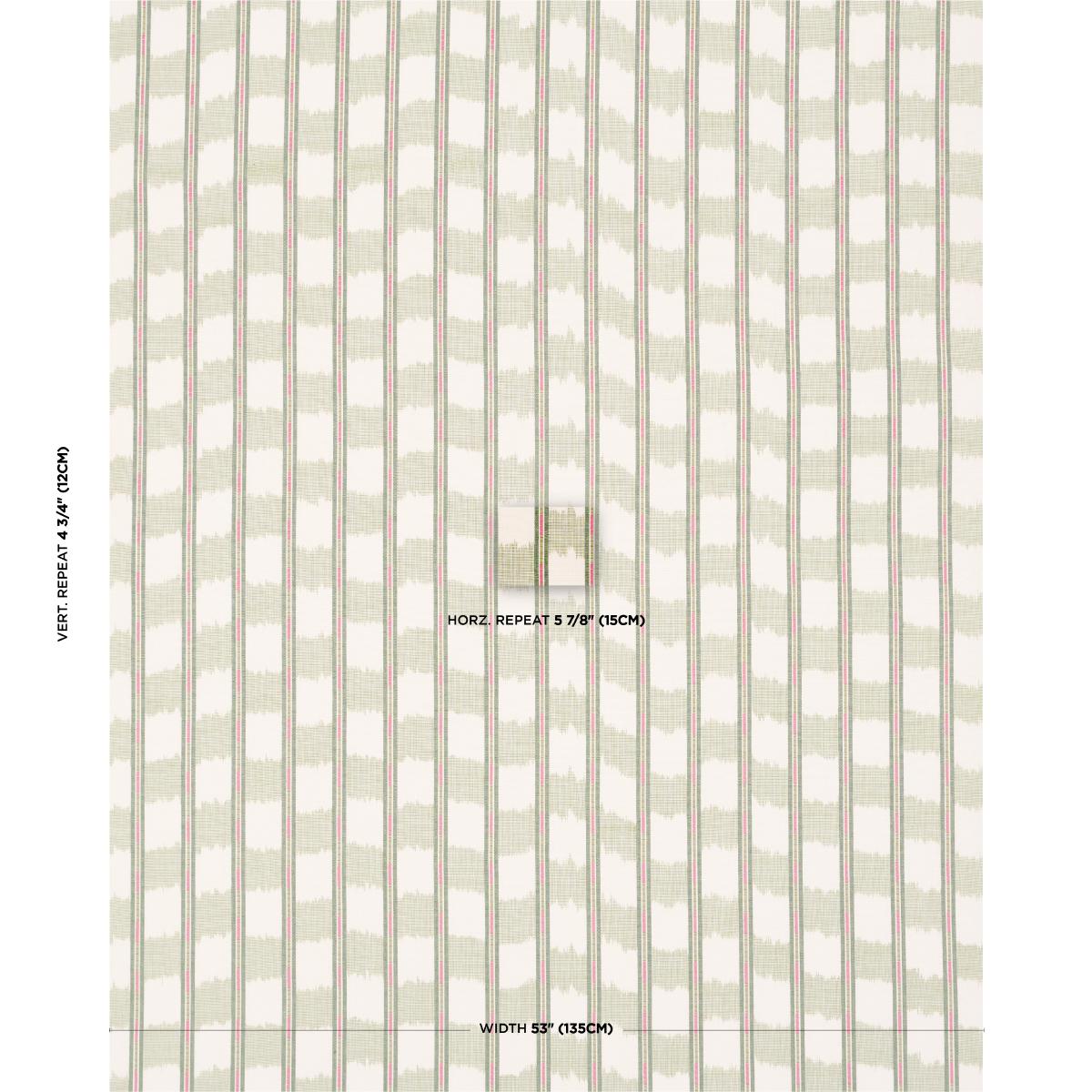 Schumacher Faye Ikat Leaf Fabric