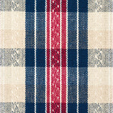 Schumacher Fonda Hand Woven Plaid Rouge & Navy Fabric