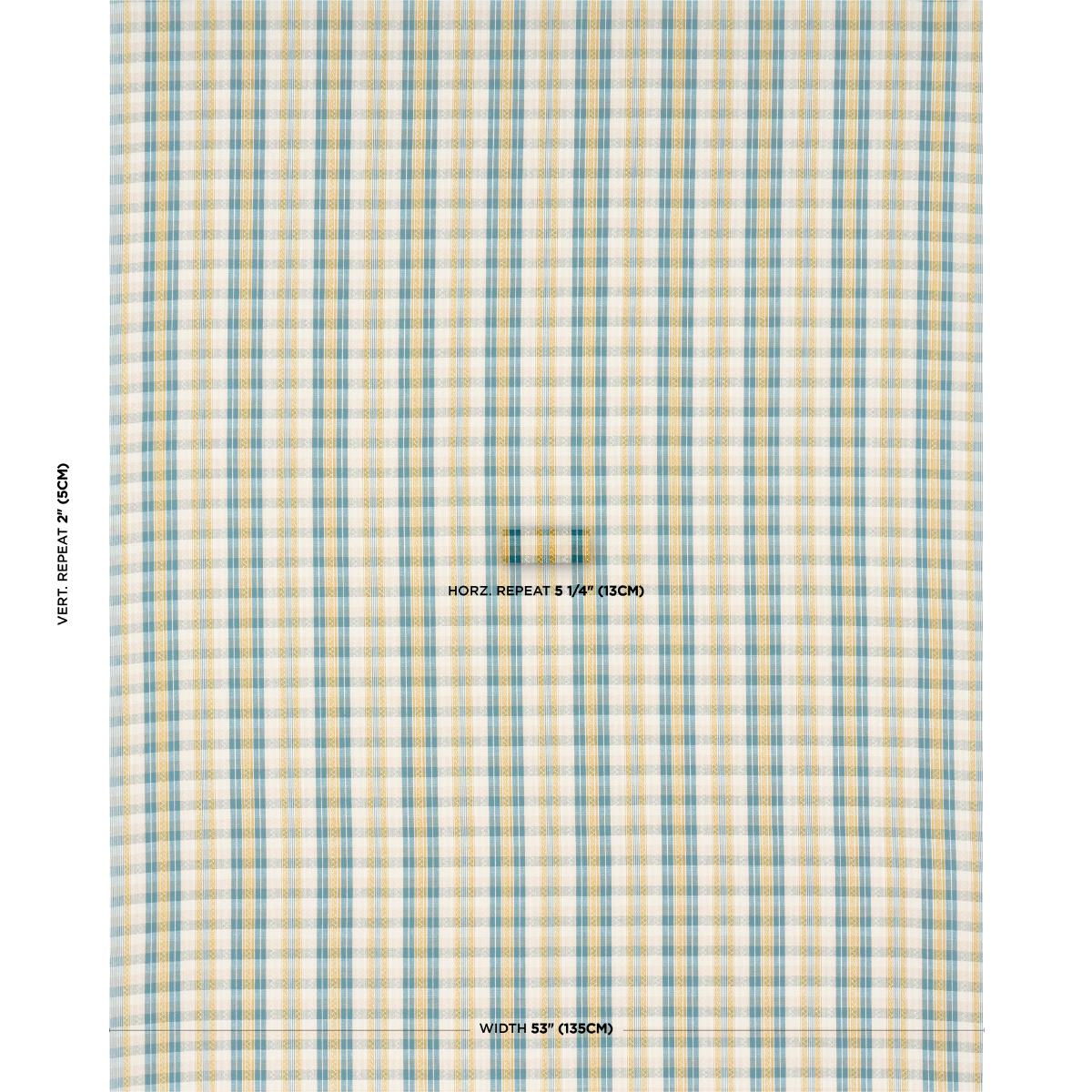 Schumacher Fonda Hand Woven Plaid Teal & Citron Fabric