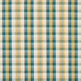Schumacher Fonda Hand Woven Plaid Teal & Citron Fabric