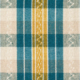Schumacher Fonda Hand Woven Plaid Teal & Citron Fabric