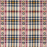 Schumacher Hutton Hand Woven Check Rouge & Navy Fabric