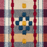 Schumacher Hutton Hand Woven Check Rouge & Navy Fabric