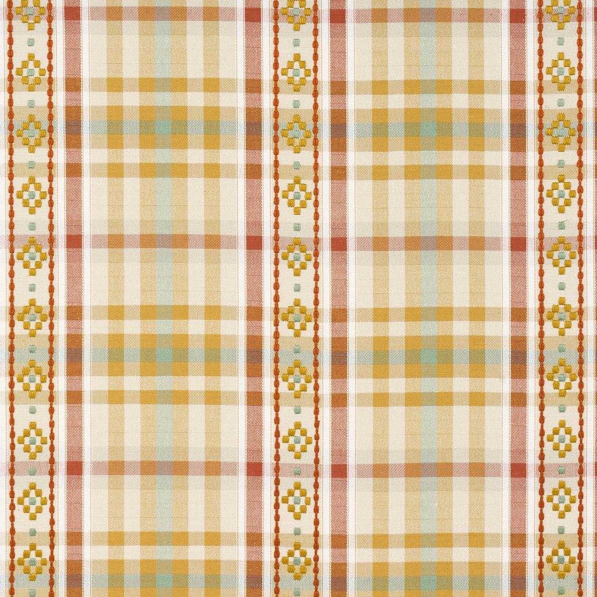 Schumacher Hutton Hand Woven Check Ochre Fabric