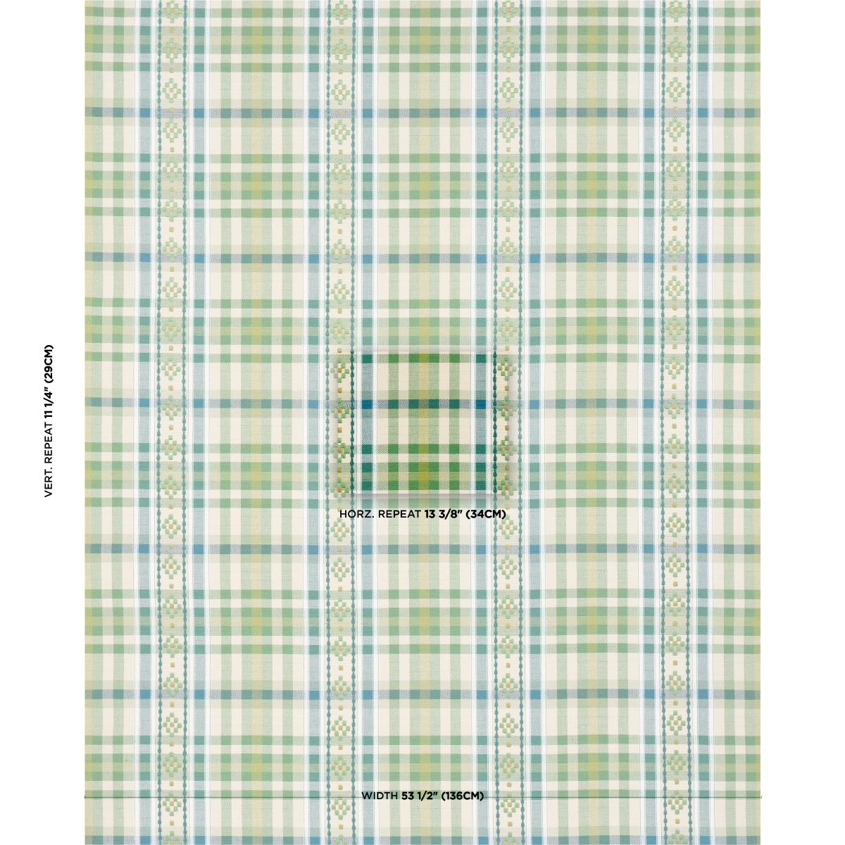 Schumacher Hutton Hand Woven Check Leaf Fabric