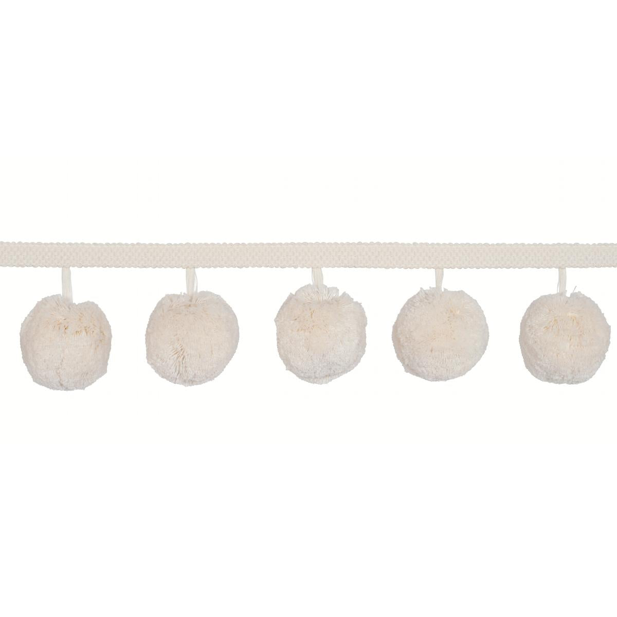 Schumacher Ivory Pom Pom Trim