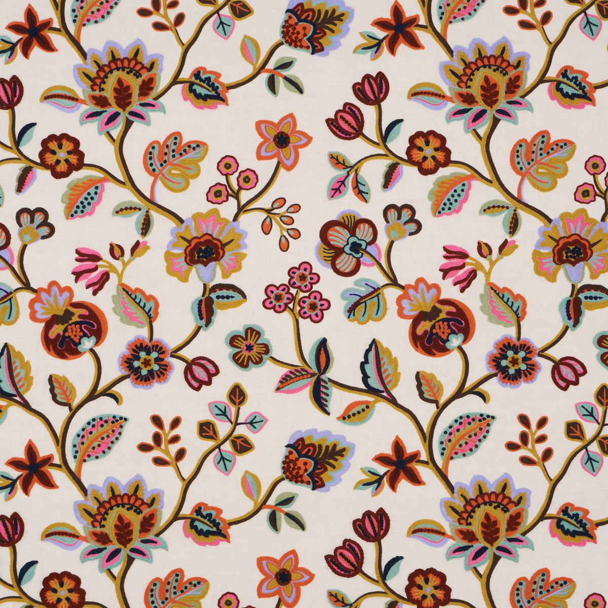 Schumacher Loulou Embroidery Jewel Fabric