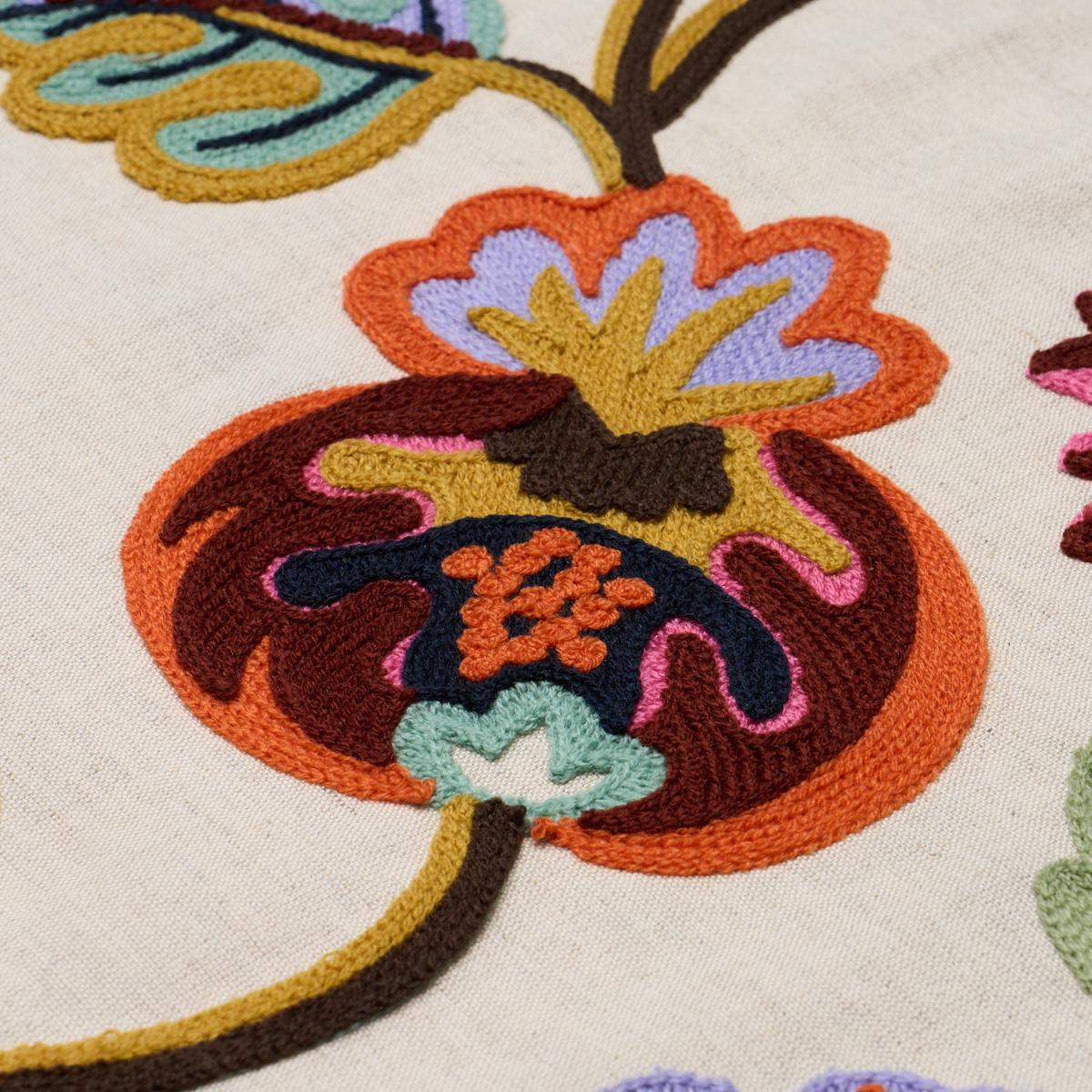Schumacher Loulou Embroidery Jewel Fabric