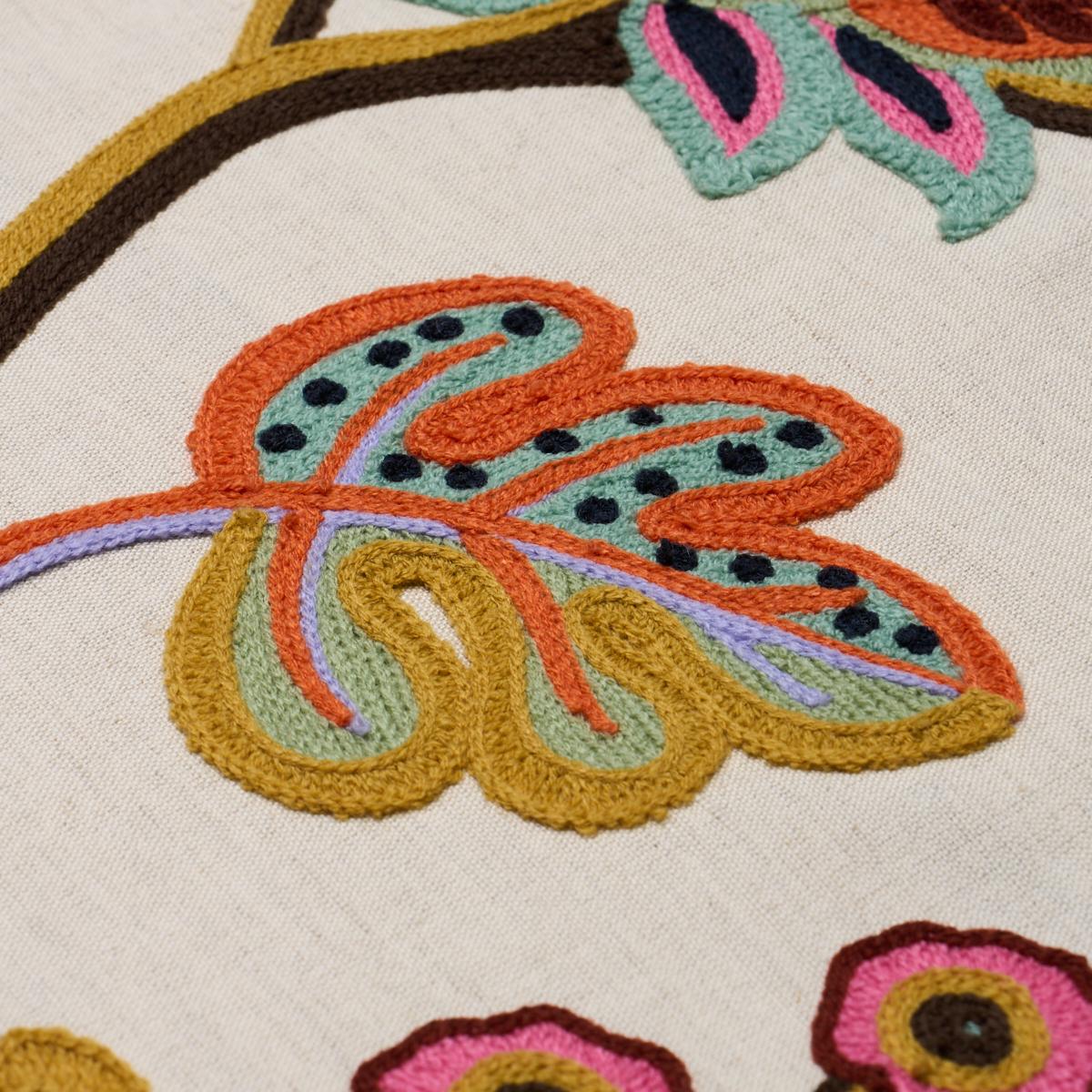 Schumacher Loulou Embroidery Jewel Fabric
