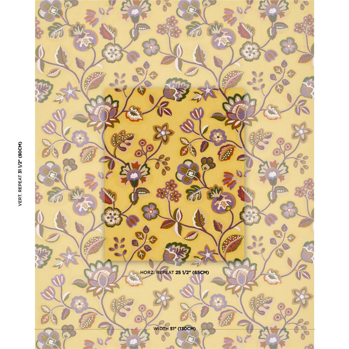 Schumacher Loulou Embroidery Marigold Fabric