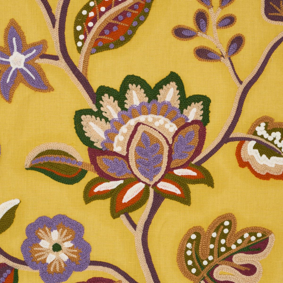 Schumacher Loulou Embroidery Marigold Fabric