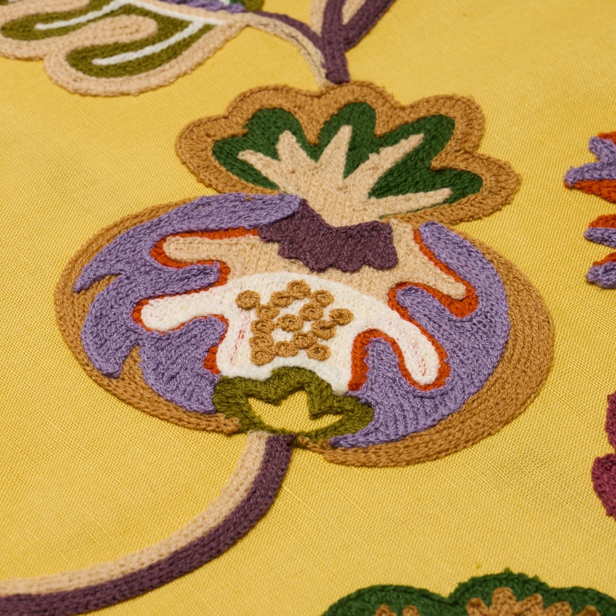Schumacher Loulou Embroidery Marigold Fabric