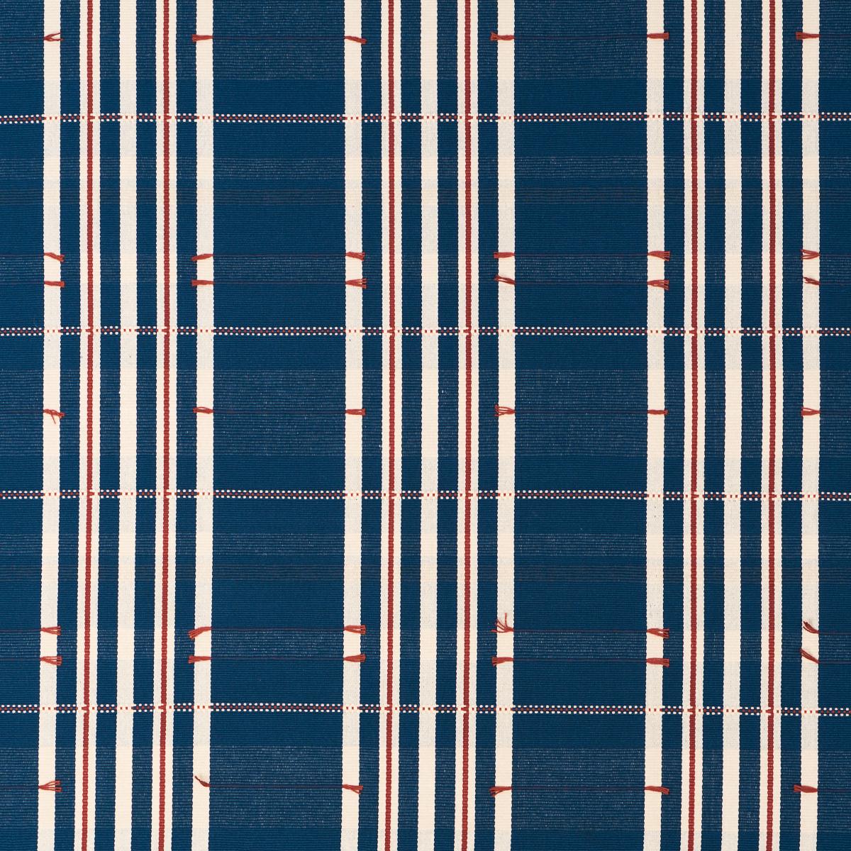 Schumacher Remmy Hand Woven Stripe Indigo Fabric