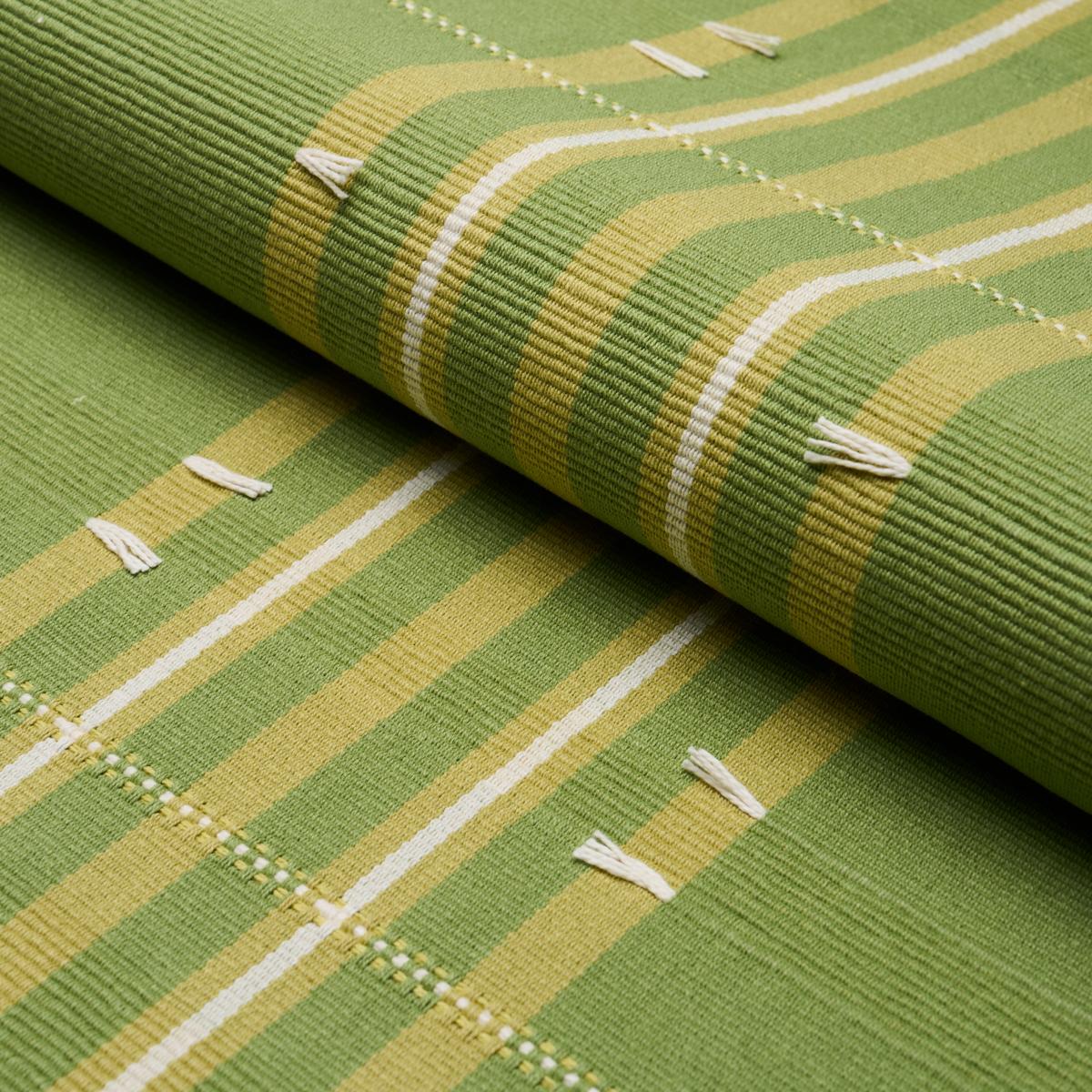 Schumacher Remmy Hand Woven Stripe Leaf Fabric