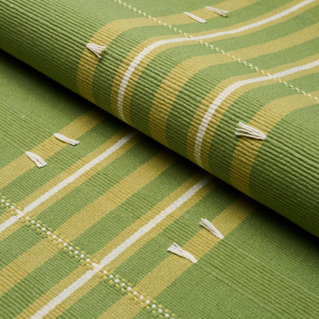 Schumacher Remmy Hand Woven Stripe Leaf Fabric