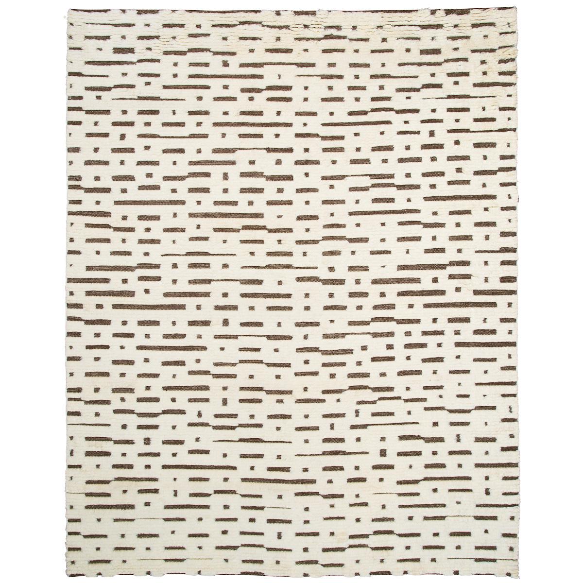 Schumacher Ivory & Brown 15' x 11' Abstract Ikat Rug