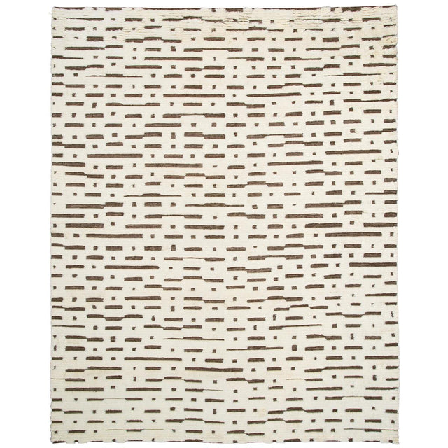 Schumacher Ivory & Brown 15' x 11' Abstract Ikat Rug