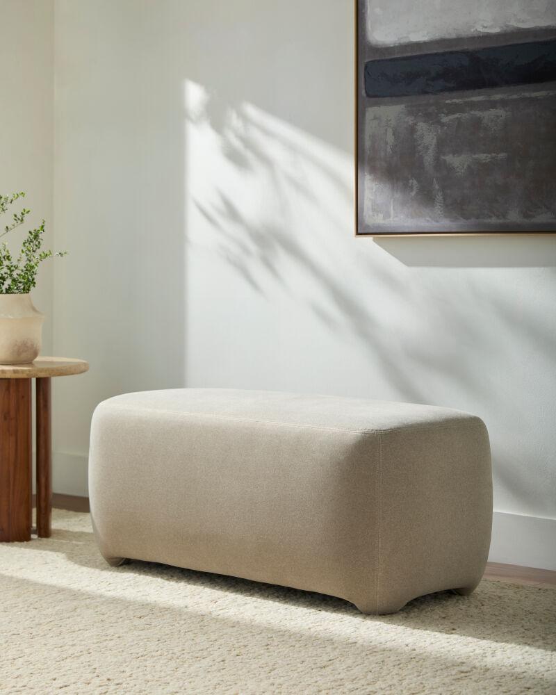 Surya Brynn BRYN-001 19"H x 43"W x 20"D Bench/Ottoman/Stool