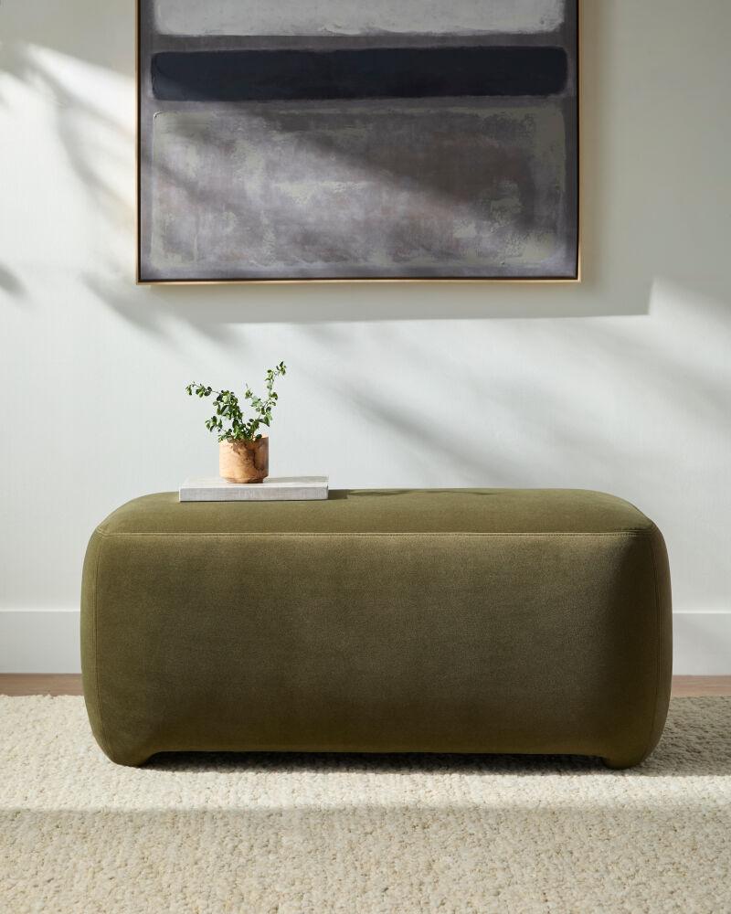 Surya Brynn BRYN-002 19"H x 43"W x 20"D Bench/Ottoman/Stool